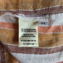 Load image into Gallery viewer, Size medium Anthropologie Cloth &amp; Stone Sleeveless Stripped Linen Button Down
