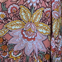 Load image into Gallery viewer, Loft Coral Pink Yellow Paisley Floral Print Long Sleeve Button Up
