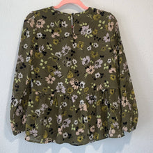 Load image into Gallery viewer, Madewell Georgette Peplum Top in Wildblooms
