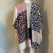 Load image into Gallery viewer, One Size Marcus Adler NWOT Navy Pink Cream &amp; Yellow Leopard Print Patchwork Kimono
