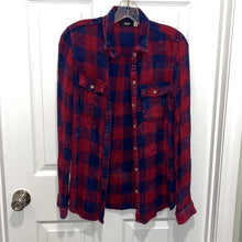 Load image into Gallery viewer, Small Urban Outfitters BDG Blue Red Checkered Light Weight Flannel Button Up Shirt
