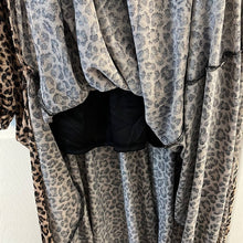 Load image into Gallery viewer, Small Blumin Apparel Boutique Shiny Leopard Long Sleeve Maxi Wrap Dress
