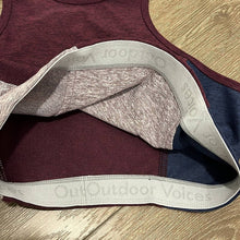 Load image into Gallery viewer, Small Outdoor Voices Dark Red Sports Bra
