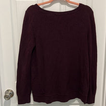 Load image into Gallery viewer, Medium French Connection Plum Dark Purple Crew Neck Long Sleeve Sweater
