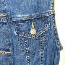 Load image into Gallery viewer, Small Levi’s Denim Button Front Tie Sleeveless Jumper
