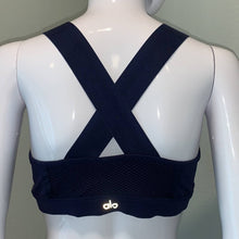 Load image into Gallery viewer, Size Large Alo Yoga Navy Blue Thick Strap Equalizer Sports Bra
