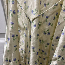Load image into Gallery viewer, Medium Adonna Vintage Pastel Yellow &amp; Blue Floral Print Satin Night Gown Dress
