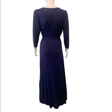 Load image into Gallery viewer, Size Large Lulus Garden District Navy Blue Wrap Maxi Dress
