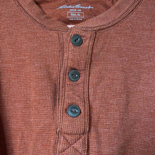 Load image into Gallery viewer, Size XL Tall Eddie Bauer Mens Big &amp; Tall Burnt Orange 3 Button Front Long Sleeve Thermal Top
