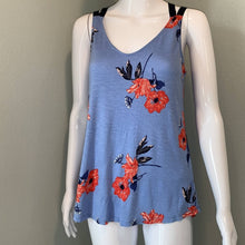 Load image into Gallery viewer, Medium Maurices NWOT Blue &amp; Orange Floral Criss Cross Tank Top

