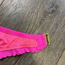 Load image into Gallery viewer, Size 34 D Victoria’s Secret Hot Pink Scalloped Swim Suit Bikini Top
