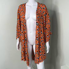 Load image into Gallery viewer, Small/ Medium 143 Story By Line Up Boutique Orange Blue Leopard Print Kimono
