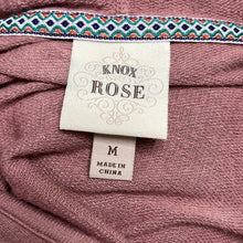 Load image into Gallery viewer, Size Medium Knox Rose Mauve Dusty Rose Boho Long Sleeve Tassel Hooded Long Sleeve Top
