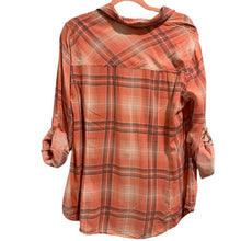 Load image into Gallery viewer, Torrid | Coral Pink Plaid Button Up Top
