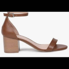 Load image into Gallery viewer, Size 11 Call It Spring Brown Single Strap Wooden Block Sandal Heel
