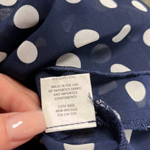 Load image into Gallery viewer, Medium Show Me Your Mumu Navy Blue Ruffle Off Shoulder Chi Chi Top Dippin Dots
