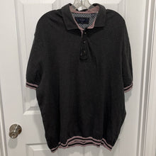 Load image into Gallery viewer, Size 7 (3XL ) Ted Baker London Mens Dark Gray &amp; Purple Stripe Polo Shirt

