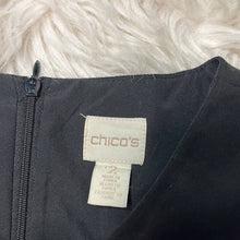Load image into Gallery viewer, Large Chicos Black Sleeveless Neutral Color Block Suede Leather Dress
