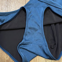 Load image into Gallery viewer, Small Solid &amp; Striped Blue One Shoulder Cut Out One Piece Swimsuit
