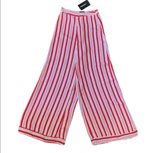 Load image into Gallery viewer, Size 8 Pretty Little Thing NWT Red Contrast Stripe Mix Wide Leg Pants
