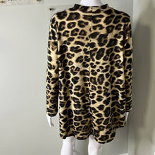 Load image into Gallery viewer, Size Large MOA USA Long Sleeve Leopard High Neck Tunic Top
