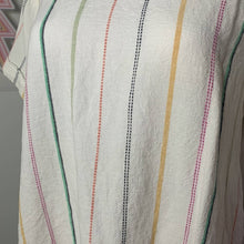 Load image into Gallery viewer, XL Cristopher &amp; Banks Colorful Striped Button Shoulder Linen Top
