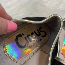 Load image into Gallery viewer, Size 7 Sam Edelman Circus Colorful Beach Babe Black Espadrille Slip On Shoes
