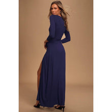 Load image into Gallery viewer, Size Large Lulus Garden District Navy Blue Wrap Maxi Dress
