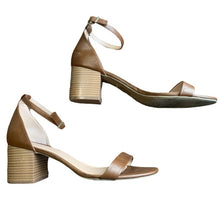 Load image into Gallery viewer, Size 11 Call It Spring Brown Single Strap Wooden Block Sandal Heel
