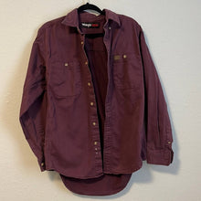 Load image into Gallery viewer, Medium Wrangler Riggs Men's Burgundy Workwear Solid Twill Button Up Shirt
