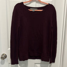 Load image into Gallery viewer, Medium French Connection Plum Dark Purple Crew Neck Long Sleeve Sweater
