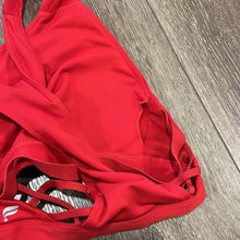 Load image into Gallery viewer, Small Fabletics Bright Red Criss Cross Strappy Sports Bra
