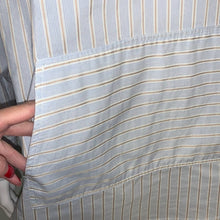 Load image into Gallery viewer, Size Medium Zara Blue Gold &amp; White Stripes Hooded Cotton Long Sleeve Top
