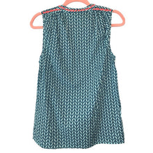 Load image into Gallery viewer, Size 2 J. Crew Neon Embroidered Teal Tassel Blouse
