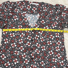 Load image into Gallery viewer, Small Rebecca Minkoff Black Red Floral Print V-Neck Button Up Shirt
