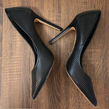 Load image into Gallery viewer, Size 9.5 Steve Madden Black Pointy Toe Perforated Pagen Stiletto Heels

