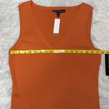 Load image into Gallery viewer, Size XL Lafayette 148 NWT Orange Stretchy V-Neck Ribbed Tank Top
