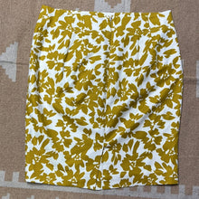 Load image into Gallery viewer, Size 10P Loft Mustard Gold Yellow Floral Pencil Skirt
