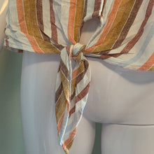 Load image into Gallery viewer, Size medium Anthropologie Cloth &amp; Stone Sleeveless Stripped Linen Button Down
