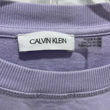 Load image into Gallery viewer, Large Calvin Klein Purple Embroidered Logo Raw Hem Sweatshirt Top
