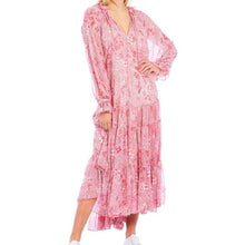 Load image into Gallery viewer, Sz Small Free Ppl Feeling Groovy Maxi Peasant Prairie Dress in Pink Print
