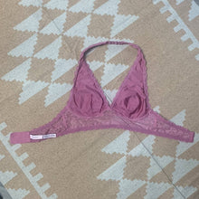 Load image into Gallery viewer, Size Small Victoria's Secret Mauve Pink Lace Halter Bralette
