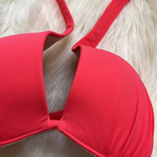 Load image into Gallery viewer, Size 34DD Victoria’s Secret Hot Pink Coral Swim Suit Halter Top
