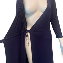Load image into Gallery viewer, Size Large Lulus Garden District Navy Blue Wrap Maxi Dress
