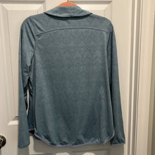 Load image into Gallery viewer, Large Woolrich Blue &amp; Peach Thin Quarter Zip Up Shirt
