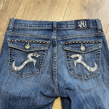 Load image into Gallery viewer, Size 8 Rock &amp; Republic Kasandra Studded Embroidered Cowgirl Western Boot Cut Jeans
