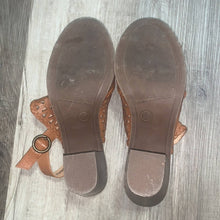 Load image into Gallery viewer, Size 10 Big Buddha Brown Perforated Open Toe Heeled Ankle Boots
