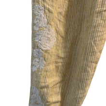 Load image into Gallery viewer, Size Small Anthropologie Yellow White Stripe Linen Lace Embroidered Floral Pants
