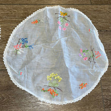 Load image into Gallery viewer, Vintage Dainty Floral Embroidered Lace Trimmed Doily’s
