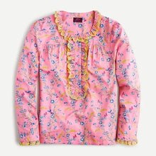 Load image into Gallery viewer, J. Crew NWOT Cotton poplin ruffle blouse in Liberty® Wheat Bouquet floral print
